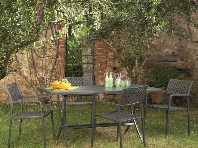 Tavolo pieghevole da giardino e da esterno 140x80 in acciaio Amalfi