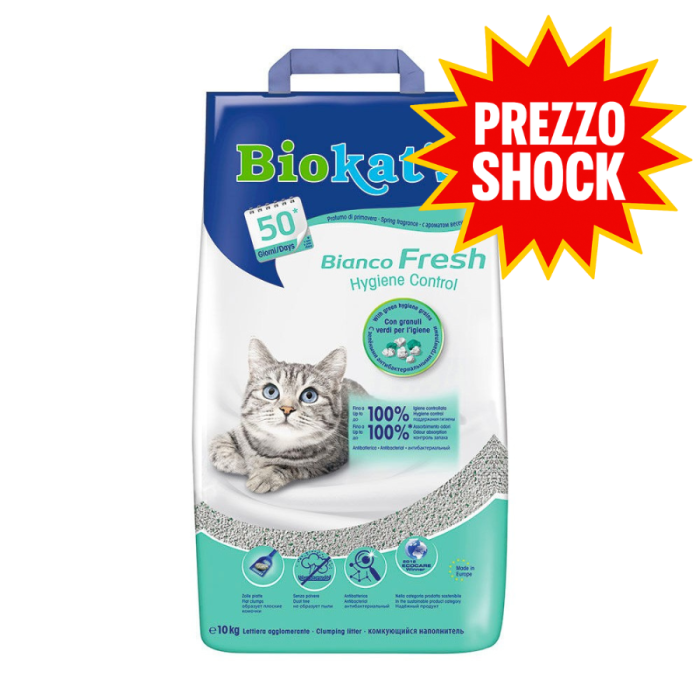 Lettiera agglomerante Bianco Fresh Profumata | Biokat's 10kg 