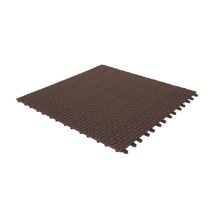 Piastrella flessibile in plastica per giardino e casa. Multiplate Caffè.