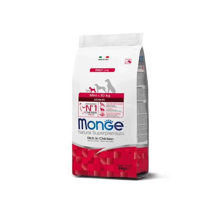 Crocchette Cane Mini Senior Pollo | Monge Natural Superpremium | 3 kg