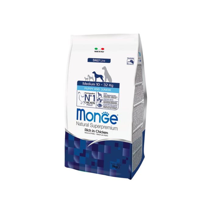 Crocchette Cane Puppy Medium Pollo | Monge Natural Superpremium | 3 kg