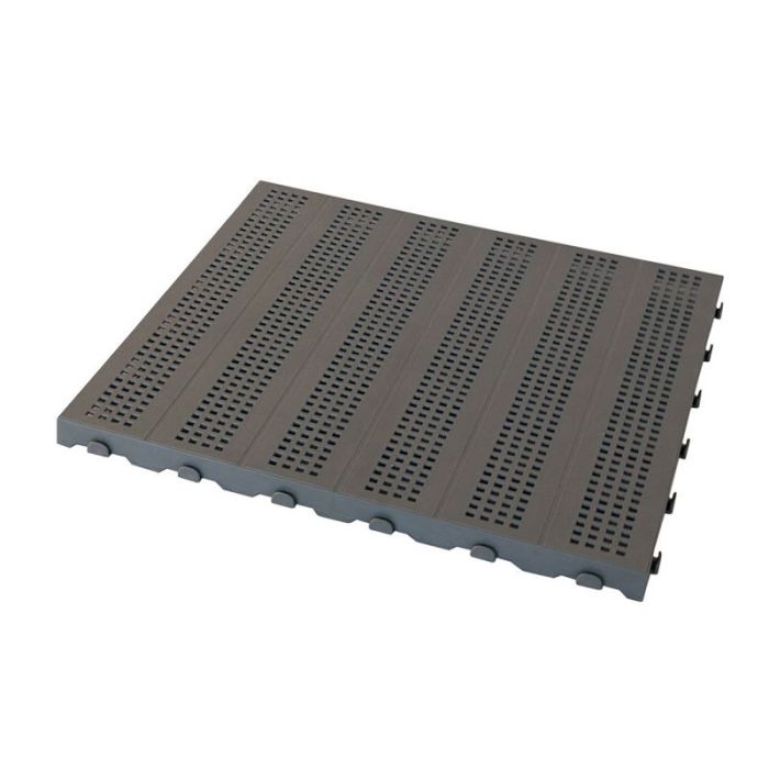 Piastrella in plastica da esterno e giardino. Forata 60x60cm grigia.