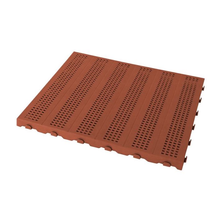 Piastrella in plastica da esterno e giardino. Forata 60x60cm mattone.