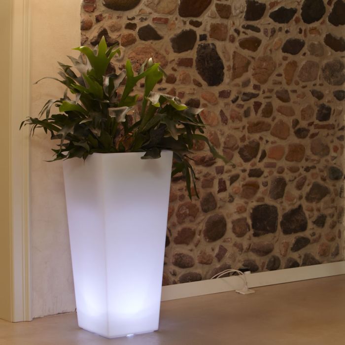 Vaso luminoso alto da arredo. Eros Light.