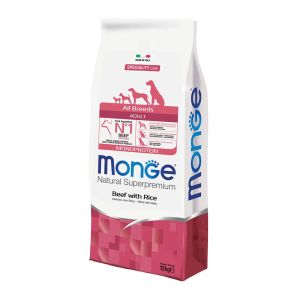 Crocchette Cane All Breeds Adult Manzo con Riso | Monge Monoprotein | 12 kg
